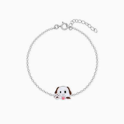 Silver Hello Puppy Kids Bracelet