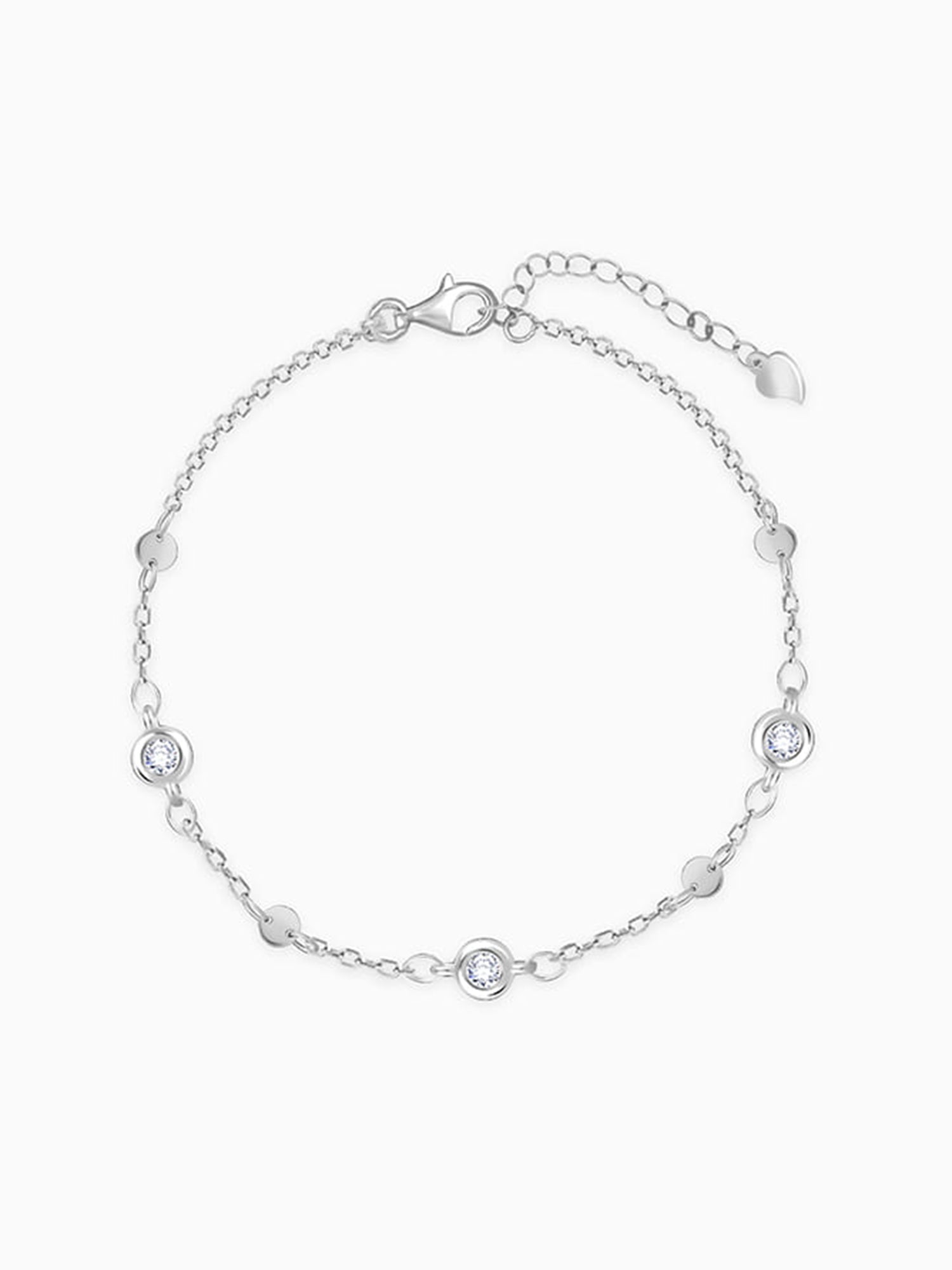Silver Zircon High on Charm Bracelet