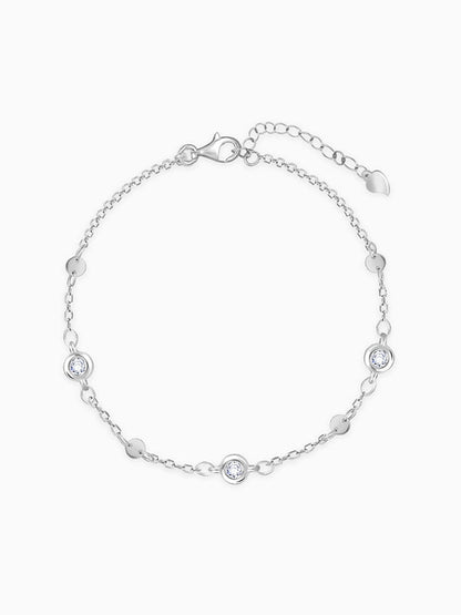 Silver Zircon High on Charm Bracelet