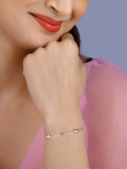 Silver Zircon High on Charm Bracelet