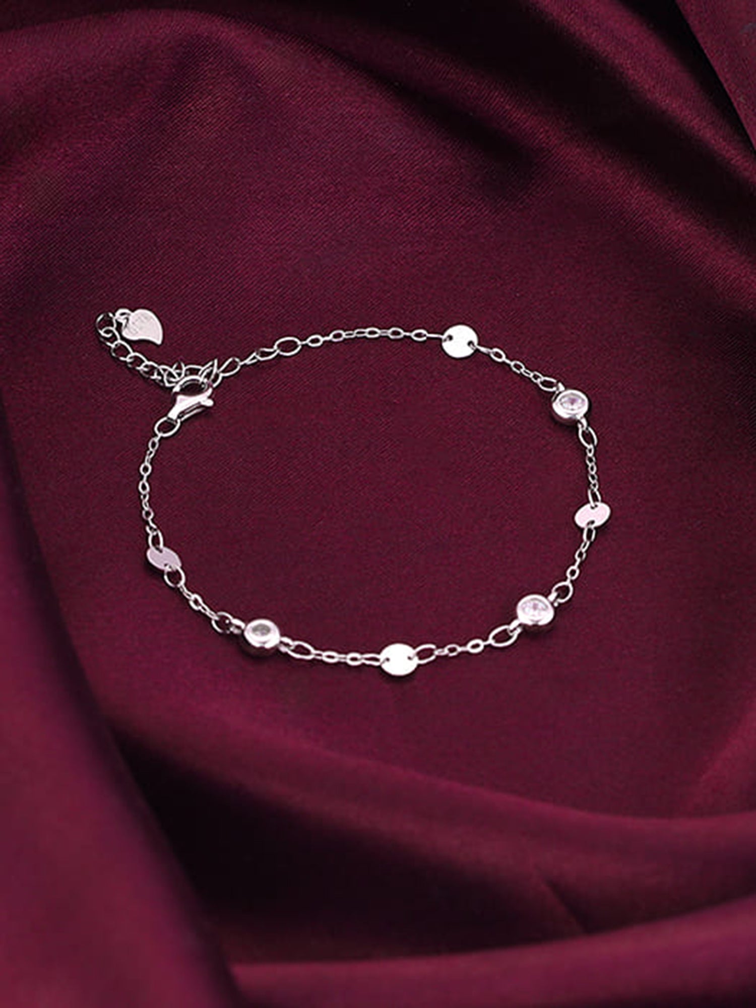 Silver Zircon High on Charm Bracelet