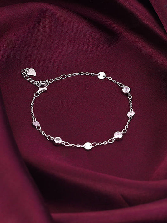Silver Zircon High on Charm Bracelet