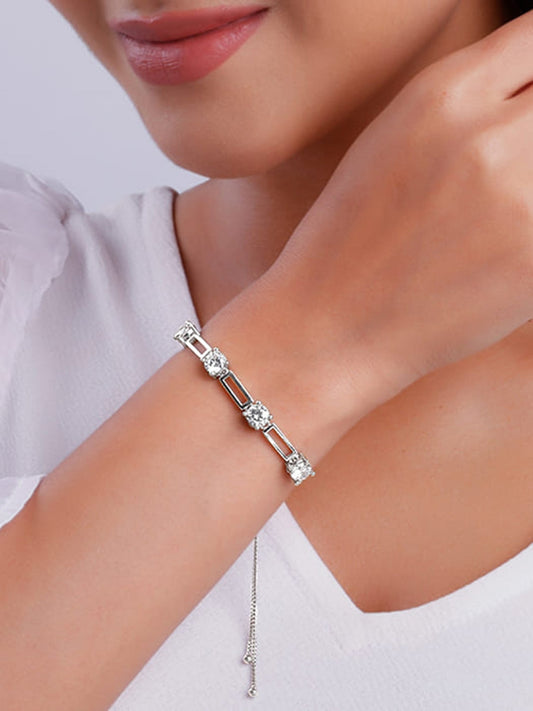 Silver Zircon Dazzling Bracelet