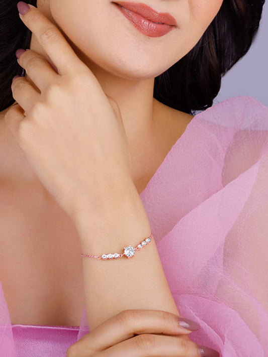 Rose Gold Solitaire Grace Bracelet