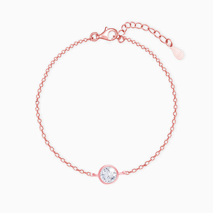 Rose Gold Solitaire Luxe Bracelet