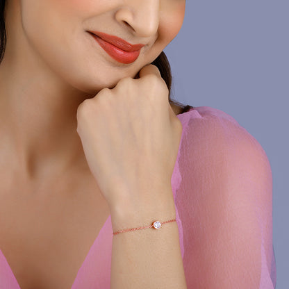 Rose Gold Solitaire Luxe Bracelet