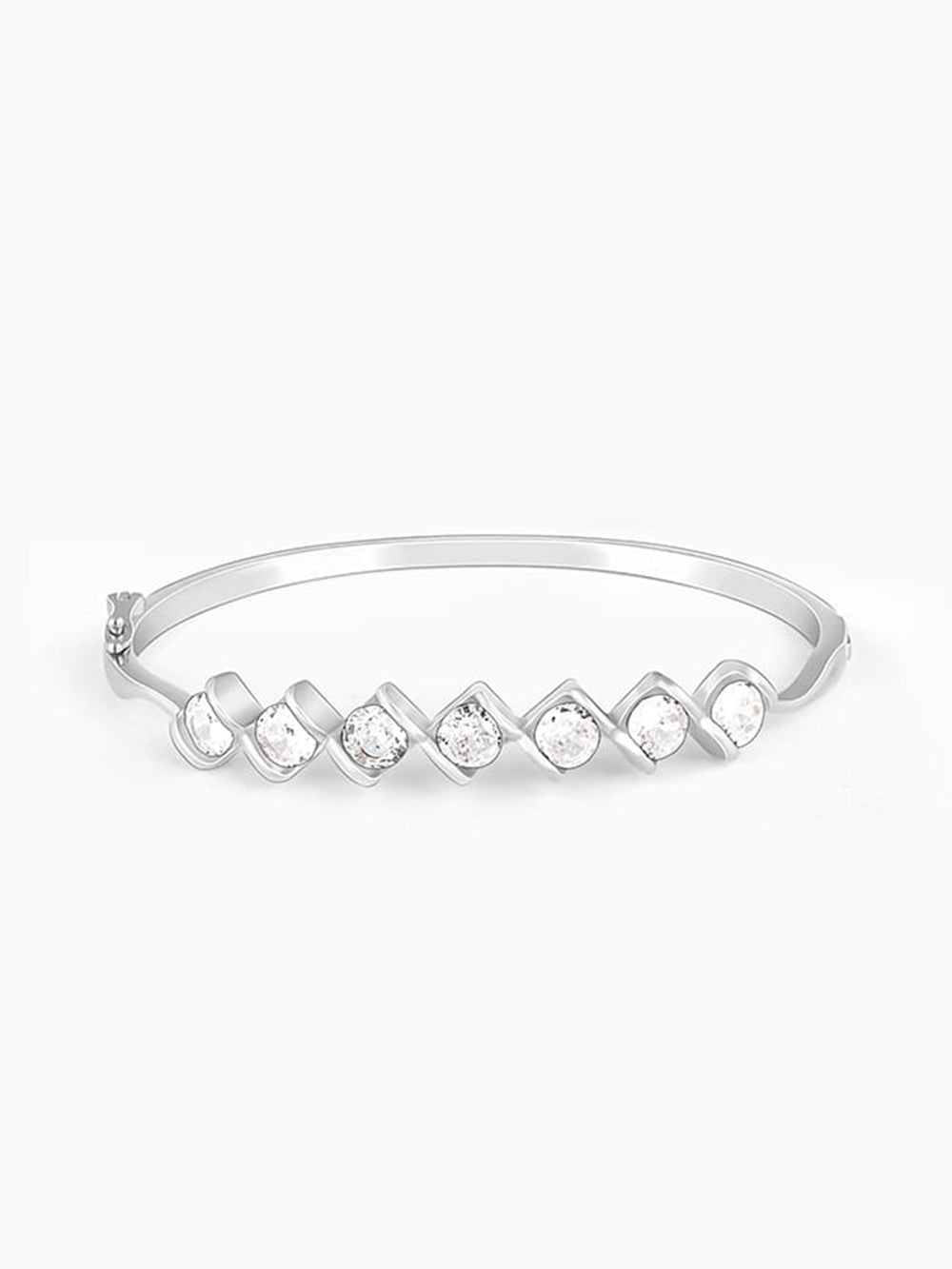 Silver Zircon Order of Opulence Bangle Bracelet