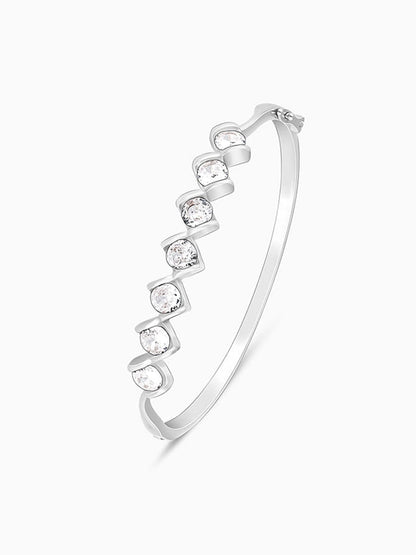 Silver Zircon Order of Opulence Bangle Bracelet
