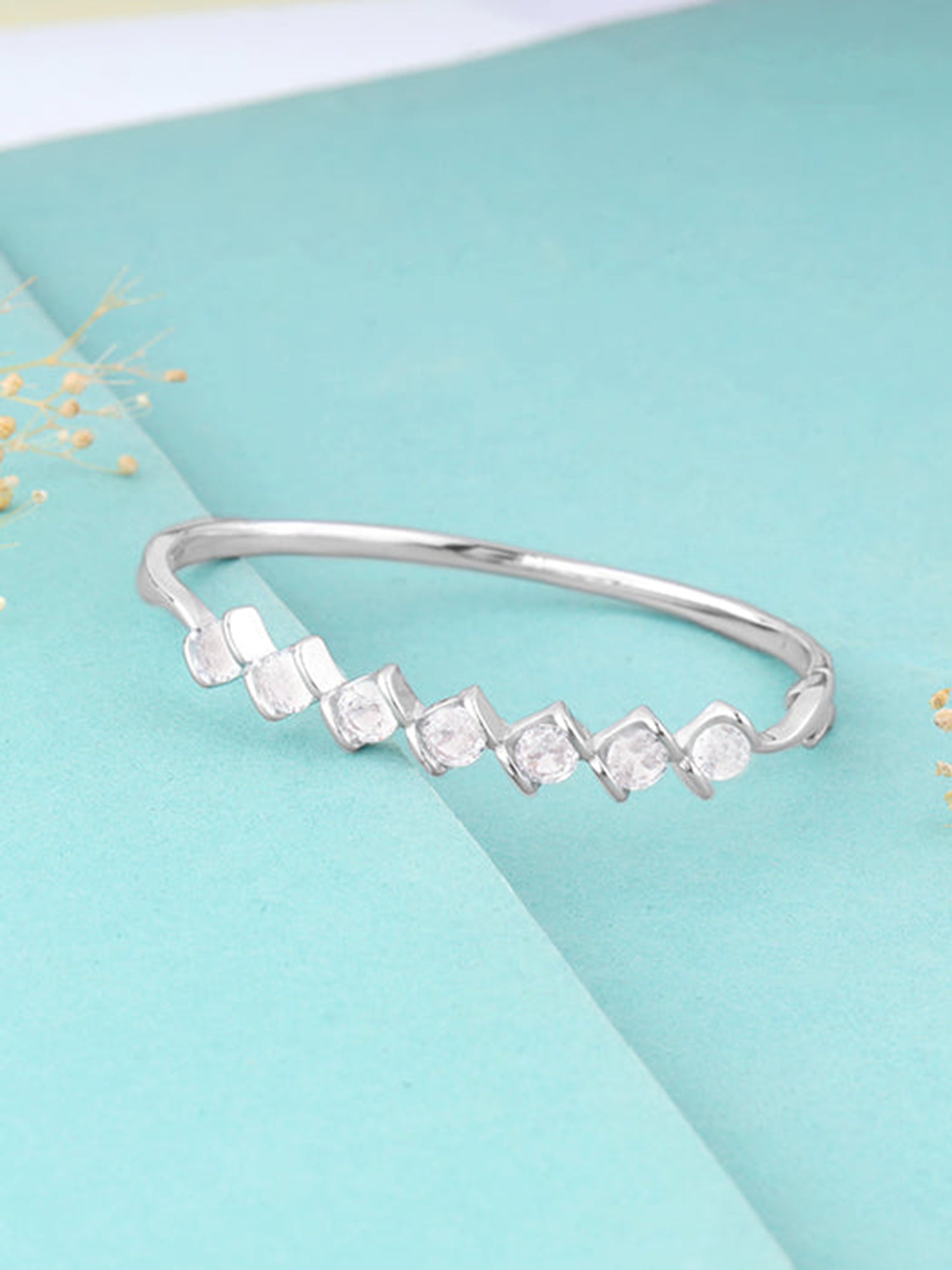 Silver Zircon Order of Opulence Bangle Bracelet
