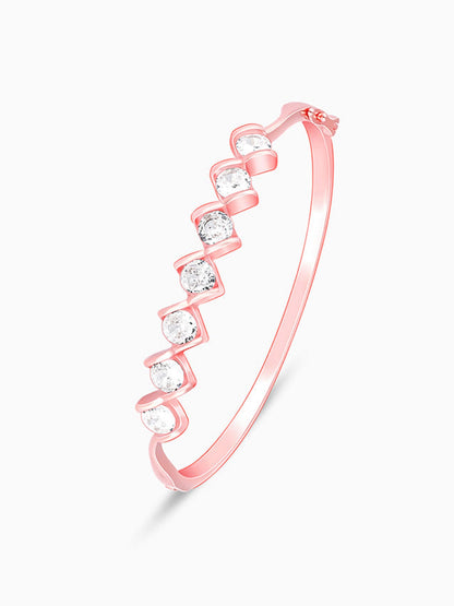 Rose Gold Zircon Order of Opulence Bangle Bracelet
