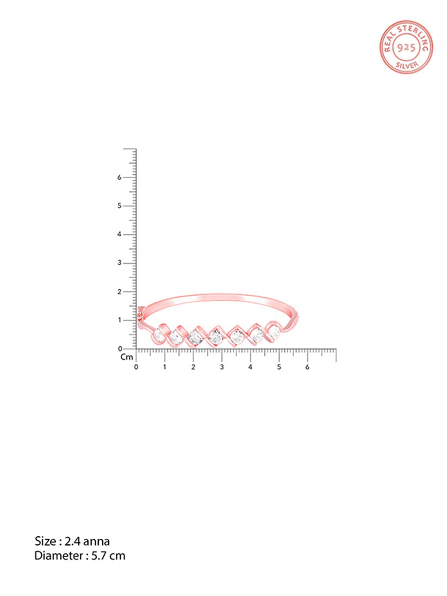 Rose Gold Zircon Order of Opulence Bangle Bracelet