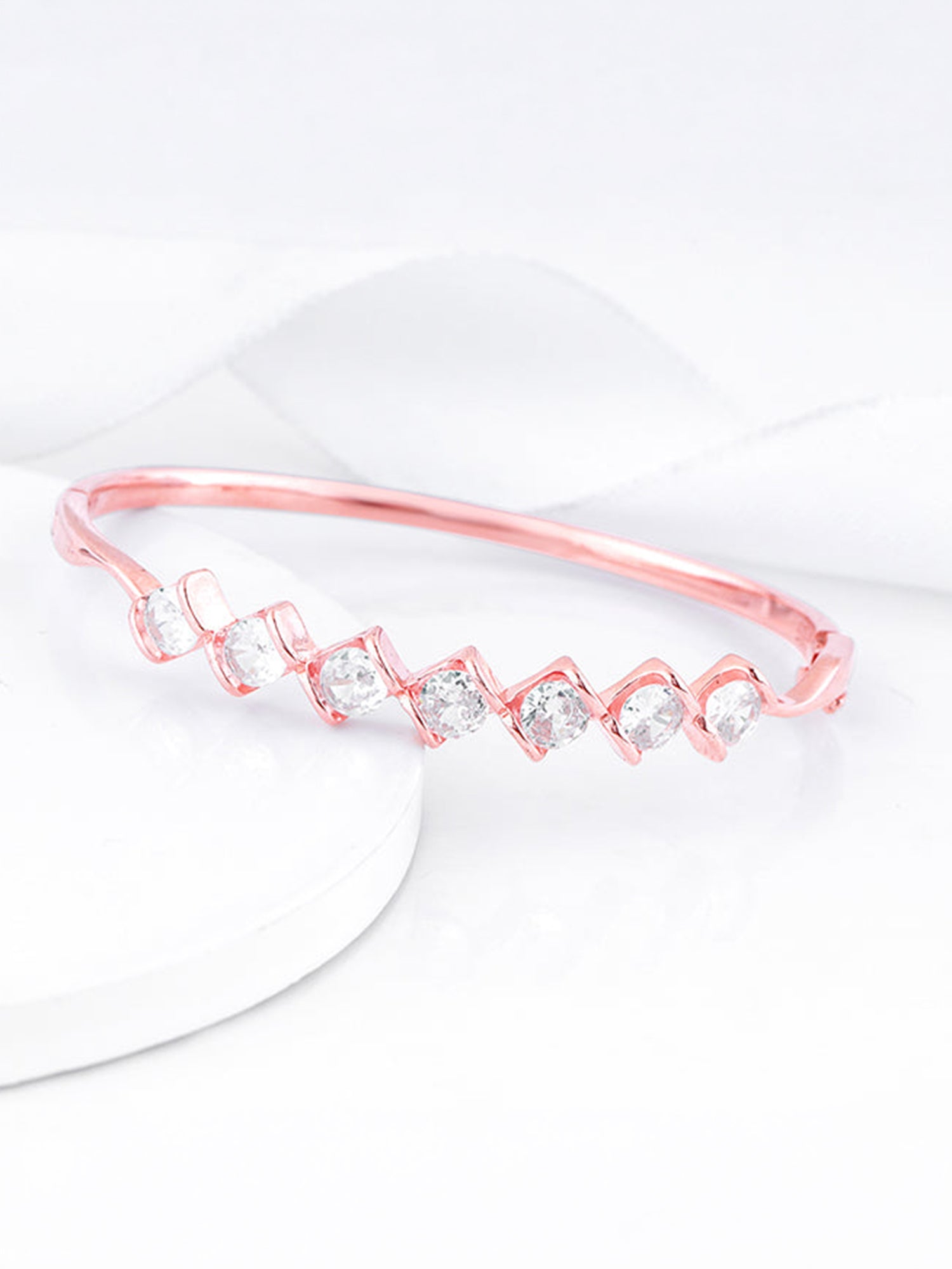 Rose Gold Zircon Order of Opulence Bangle Bracelet