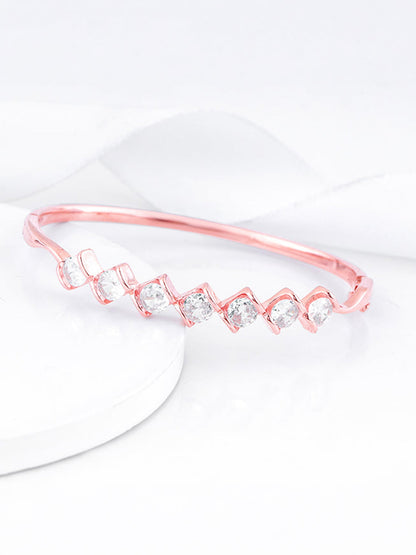 Rose Gold Zircon Order of Opulence Bangle Bracelet