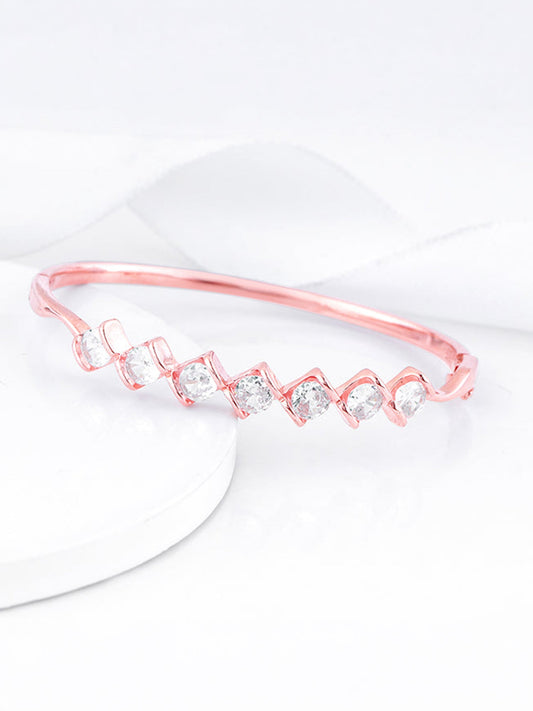 Rose Gold Zircon Order of Opulence Bangle Bracelet