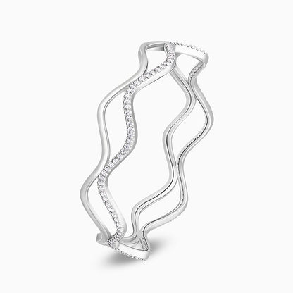 Silver Shiny Wave Bangle
