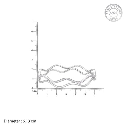 Silver Shiny Wave Bangle