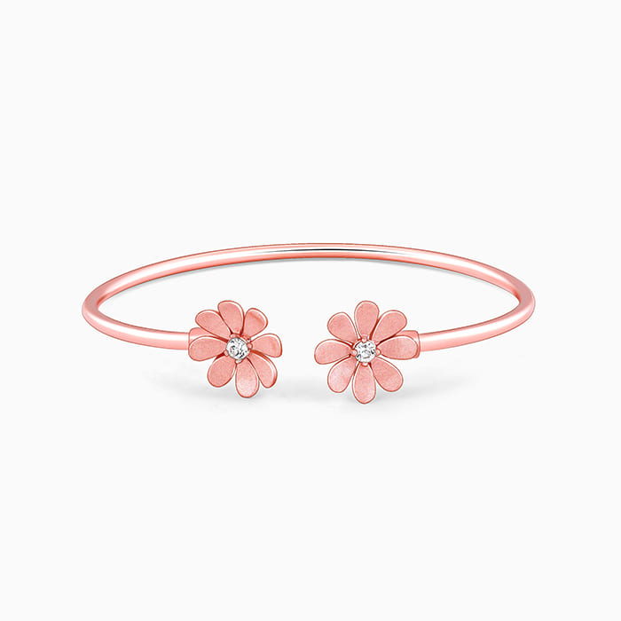 Rose Gold Blooming Daisy Cuff Bracelet
