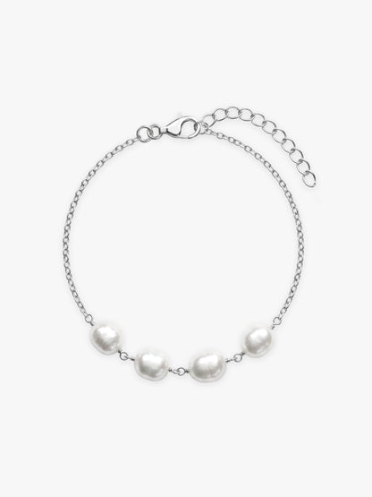Silver Pearl Glance Bracelet