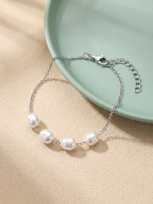 Silver Pearl Glance Bracelet
