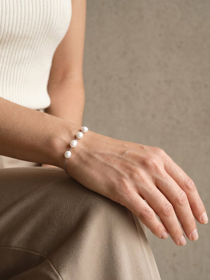 Silver Pearl Glance Bracelet