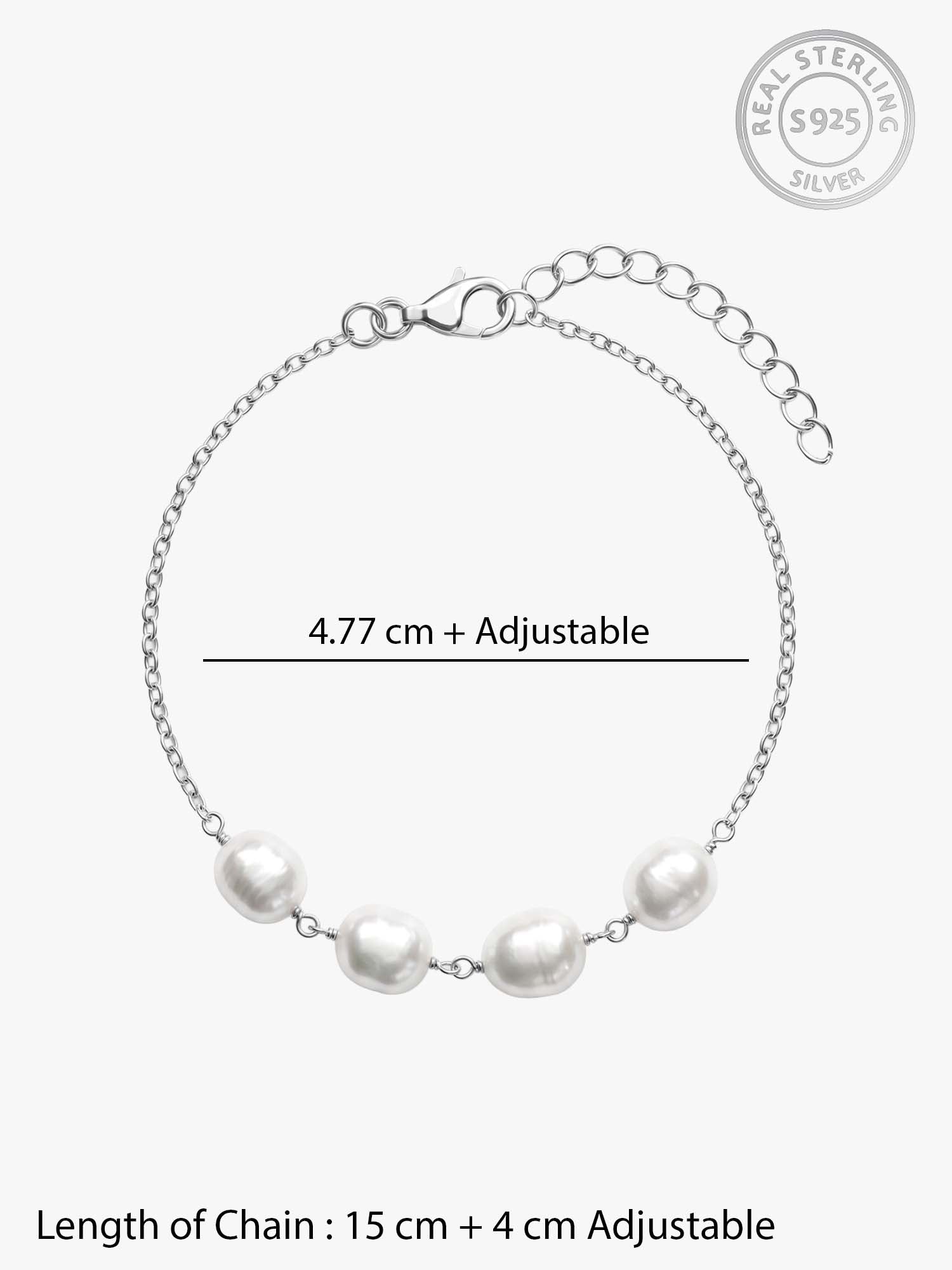 Silver Pearl Glance Bracelet