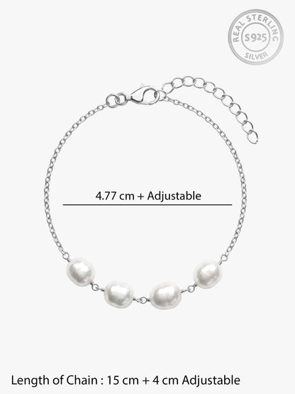 Silver Pearl Glance Bracelet