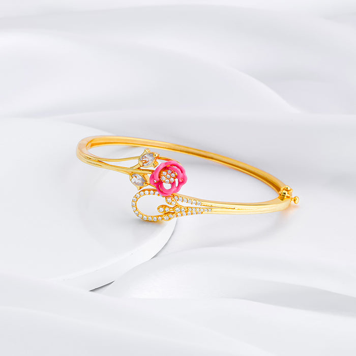 Golden Pink Brahma Kamal Radiance Bracelet