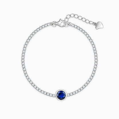 Silver Circle of Blue Tennis Bracelet