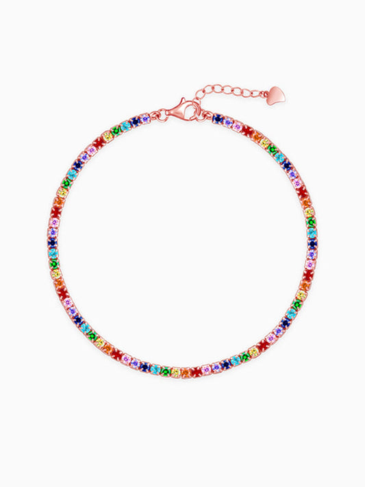 Rose Gold Celebratory Colours Tennis Bracelet
