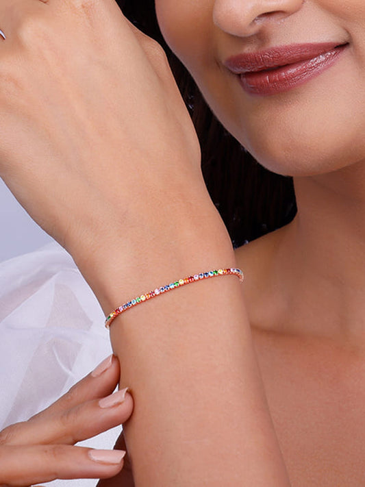 Rose Gold Celebratory Colours Tennis Bracelet