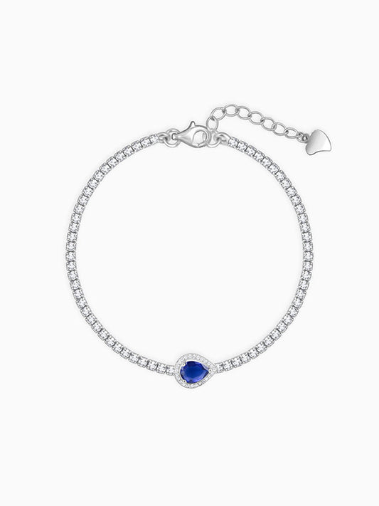 Silver Bliss of Blue Tennis Bracelet