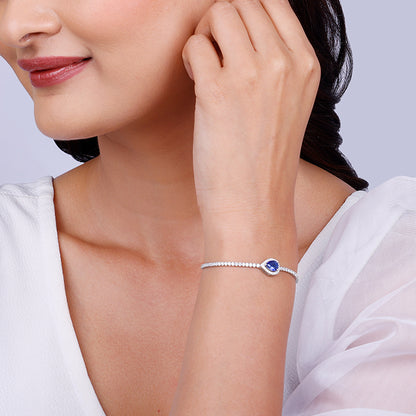 Silver Bliss of Blue Tennis Bracelet