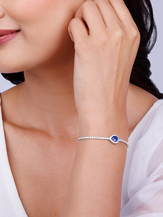 Silver Bliss of Blue Tennis Bracelet