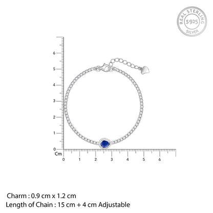 Silver Bliss of Blue Tennis Bracelet