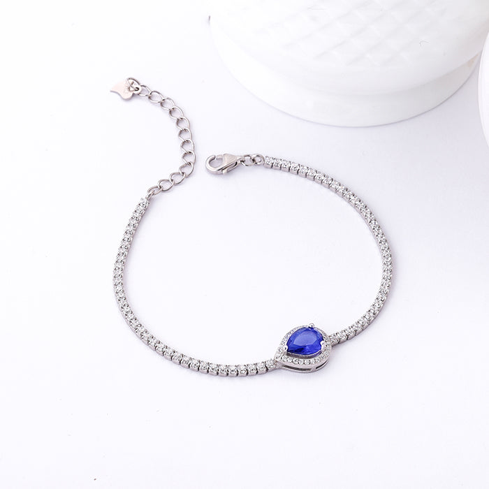 Silver Bliss of Blue Tennis Bracelet