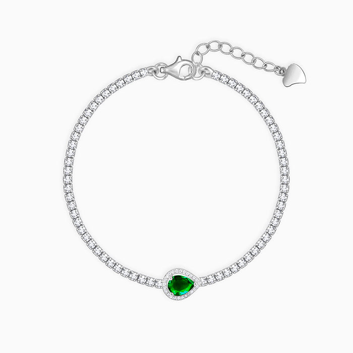 Silver Bliss of Green Tennis Bracelet