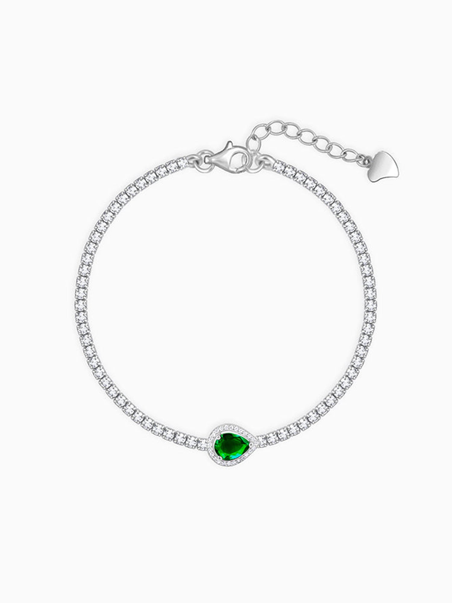 Silver Bliss of Green Tennis Bracelet
