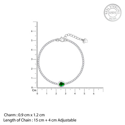 Silver Bliss of Green Tennis Bracelet