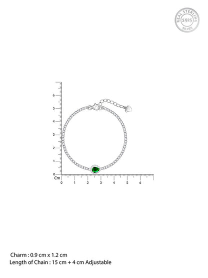 Silver Bliss of Green Tennis Bracelet