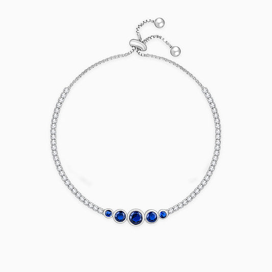 Silver Arc of Blue Bracelet