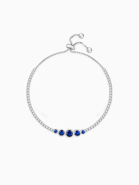 Silver Arc of Blue Bracelet