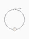 Silver Circle of Pearl Tennis Bracelet