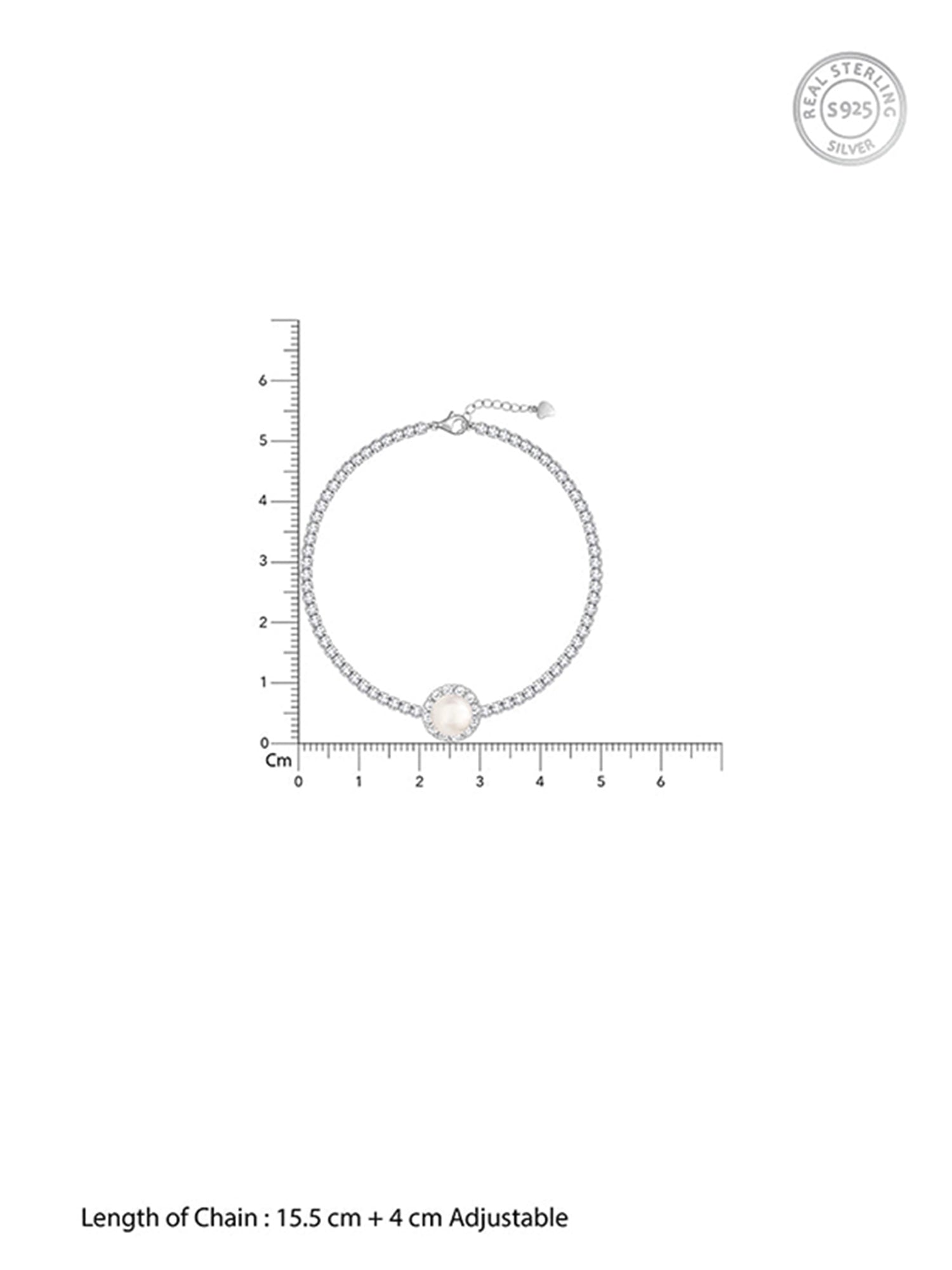 Silver Circle of Pearl Tennis Bracelet