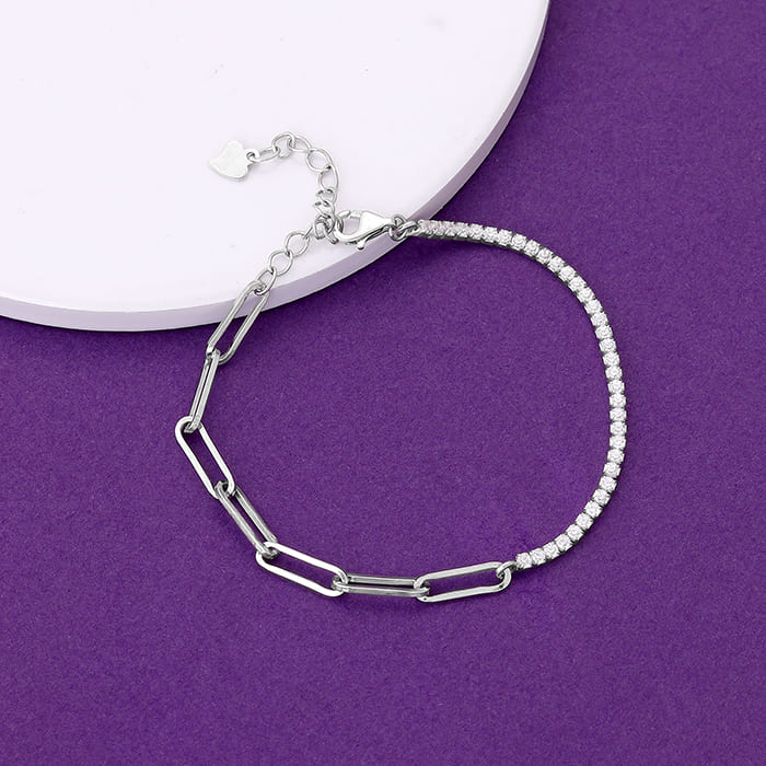 Silver Links of Joy Tennis Bracelet