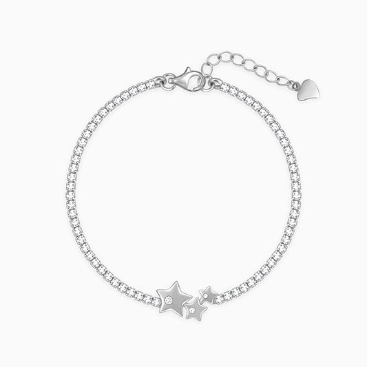 Silver Triple Star Tennis Bracelet
