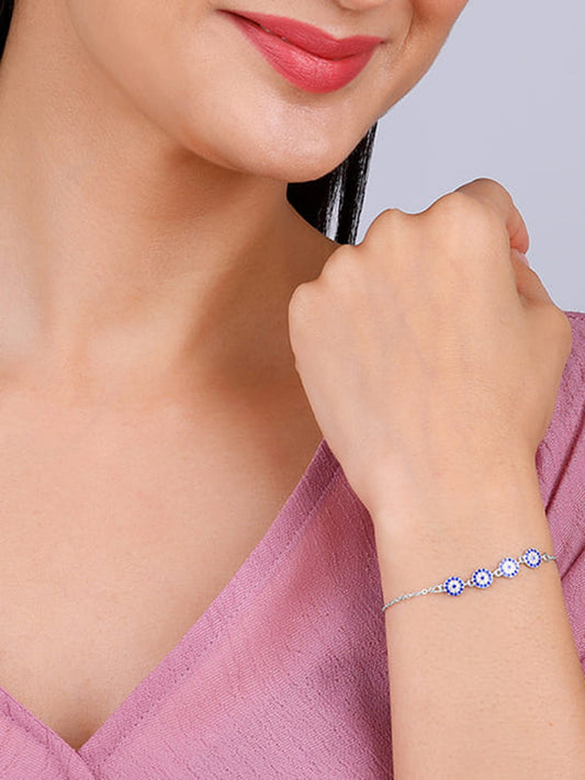 Silver Protective Eye Bracelet