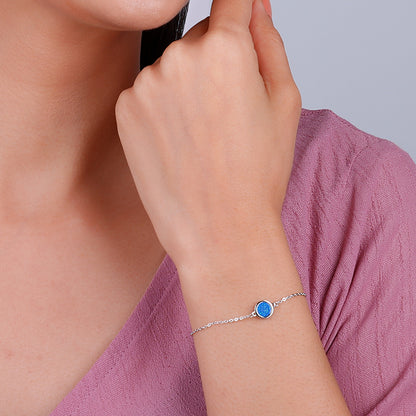 Silver Mystic Blue Bracelet