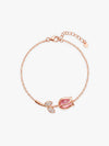 Rose Gold Baby Pink Flower Stud Earrings