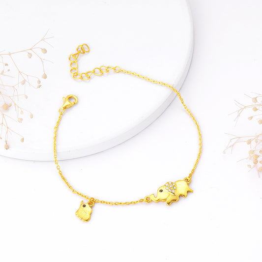 Golden Elephant Charm Bracelet