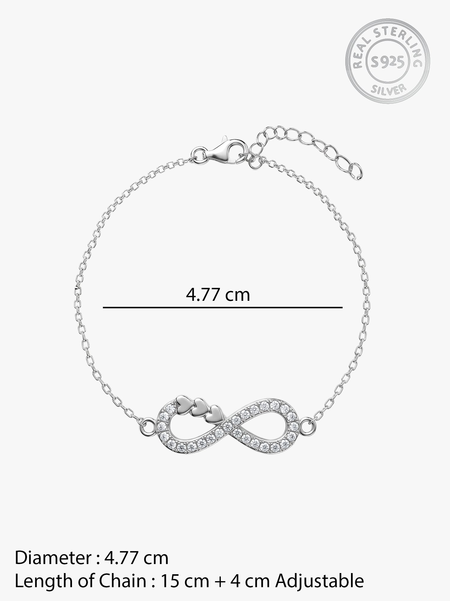 Kriti Sanon Silver Infinity Heart Bracelet
